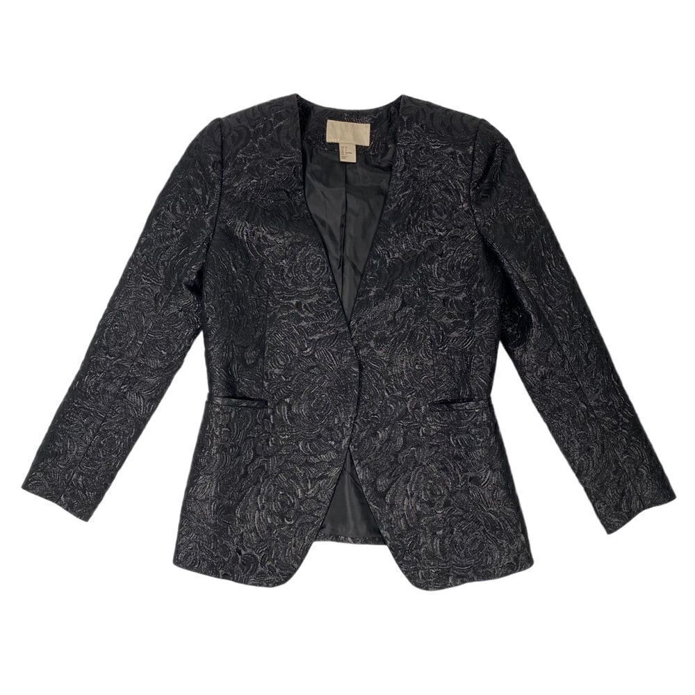 H&M 2012 Textured Floral Blazer Coat Jacket